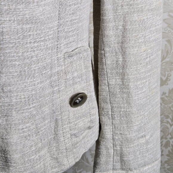 Weekend by Max Mara Size 10 Cream Colored 3 Button Blazer Linen Cotton Blend - Picture 6 of 16